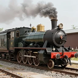 mustang blended with a 20th century steam train