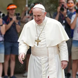 The pope getting slimed on Nickelodeon
