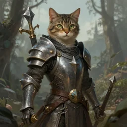Cat knight as a fantasy D&D character, portrait art by Donato Giancola and James Gurney, digital art, trending on artstation