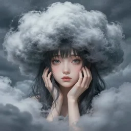 character concept art of an anime stormy cloud goddess | | cute - fine - face, pretty face, realistic shaded perfect face, fine details by stanley artgerm lau, wlop, rossdraws, james jean, andrei riabovitchev, marc simonetti, and sakimichan, trembling on artstation