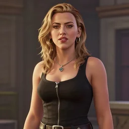 Scarlett Johansson as a GTA San Andreas character, gameplay screenshot.