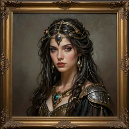 a professional painting of an gypsy woman intricate, elegant, digital painting, concept art, smooth, sharp focus, finely detailed illustration, beautifully framed, from Metal Gear, in the style of Artgerm and Greg Rutkowski and William-Adolphe Bouguerea