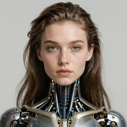 extremely detailed, intricate photorealistic portrait beautiful female android, art by julia margaret cameron, h 7 0 4