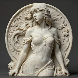 stone sculpture of taylor swift, intricate, elegant, highly detailed, digital painting, artstation, concept art, sharp focus, illustration, art by artgerm and greg rutkowski and alphonse mucha