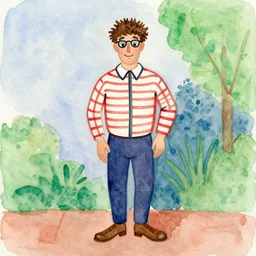a watercolor painting of where's wally, by matisse