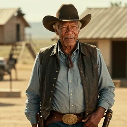 morgan freeman as cowboy in america movie