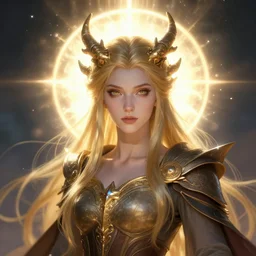 dragon priestess portrait by sylvain sarrailh, anato finnstark, artstation, radiant halo of light
