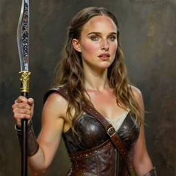 natalie portman as a passionate exotic warrior, high detailed, award winning, photorealistic painting