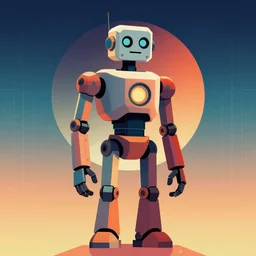 robbie the robot, forbidden planet, retro futurism, by stanley artgerm, dramatic lighting, ilya kuvshinov, trending on artstation, flat colour, geometric curves, gradient filter, pleasing tone colours, art deco patterns