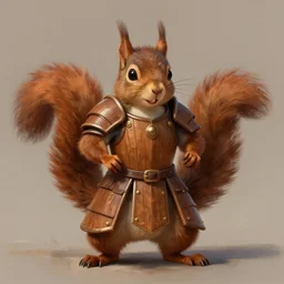 squirrel magician with a wooden armor, by justin gerard and greg rutkowski, digital art, realistic painting, dnd, character design, trending on artstation, 4 k