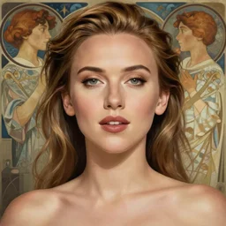 Scarlett Johansson , beautiful bone structure, intricate, elegant, highly detailed, digital painting, artstation, concept art, smooth, sharp focus, illustration, art by artgerm and greg rutkowski and alphonse mucha