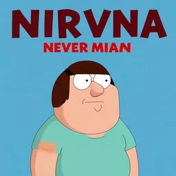 nirvana nevermind album cover in the style of family guy