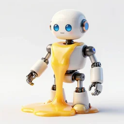 a liquid robot melting like hot wax, insanley detailed, 3 d render, 8 k