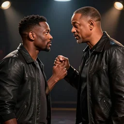 chris rock is fighting with will smith, shadow harsh lights, dramatic scene, hyper detailed, digital art, trending in artstation, cinematic lighting, studio quality, smooth render, unreal engine 5 rendered, octane rendered