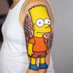 bart simpson as maori tattoo