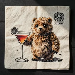 cocktail napkin diagram of a furby