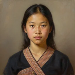 portrait of a beautiful teen khmer ethnic cambodia, closeup portrait, historical, ethnic group, traditional costume, elegant, loin cloth, highly detailed, oil painting, artstation, concept art, matte, sharp focus, illustration, hearthstone, art by earl norem