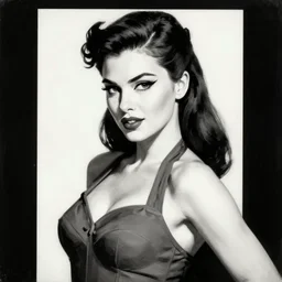 painting of the figure of a pin up girl, high contrast, poster, 8 k, extremely detailed, drawn by arnold armitage