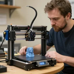 taxidermist groot with an ender 3 d printer, focus on 3 d printer, sharp focus,, no humans