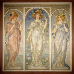 aged fresco, 1811, decadent french art nouveau collage