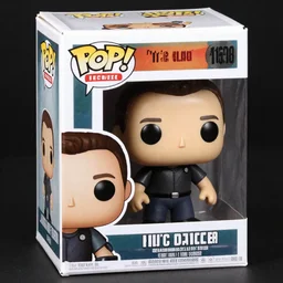 product still of Nic Cage funko pop with box, 85mm f1.8