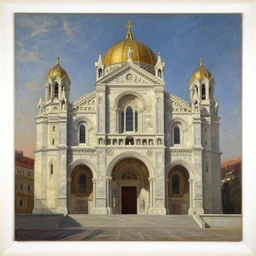 a cathedral of apollo in the style of francois garas, oil on canvas, 1 9 1 0