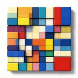 full spectrum 3D blocks primary colors mondrian 4K