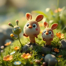 cute 3 d nature sprites, unreal engine 5, octane render, detailed, cinematografic, cinema 4 d, nvidia ray tracing graphics, artstation, greg rutkowski style