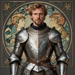 malcolm with medieval armour, intricate, elegant, highly detailed, artstation, sharp focus, illustration, rutkowski, mucha