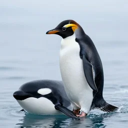 penguin mistakes itself as orca