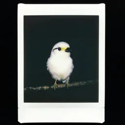 polaroid photo :: android bird man, black background:: by Martine Johanna and Simon Stålenhag and Chie Yoshii and Casey Weldon and Guillermo del toro :: ornate, dynamic, particulate, intricate, elegant, highly detailed, centered, artstation, smooth, sharp focus, octane render, 3d