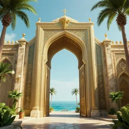 🍃 🌊 gates kf baghdad, futuristi vintage arabian gothic, style artstation, style greg rutkowsk, octane render, unreal engine 6, epic game graphics, fantasy, cyberpunk, conceptual art, ray tracing