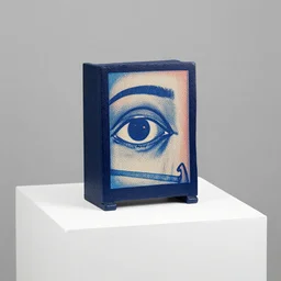 everyday common object on a white pedestal, duotone risograph by marcel duchamp, contemporary art, academic art, surrealist