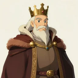 portrait of a medieval old king, artstation, cartoon, elegant, highly detailed, digital painting, clean outstanding art by ghibli!, makoto shinkai!, bluth!, fujita goro!, giraud!, ghailan!, akihiko yoshida!, fadeev! 8 k