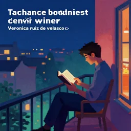 a man sitting on a balcony reading a book, a screenshot by veronica ruiz de velasco,, behance contest winner, tachisme, pixel perfect, chillwave, nightscape, featured on tumblr