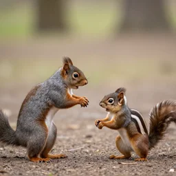 gray squirrel fights chipmunk in mortal kombat