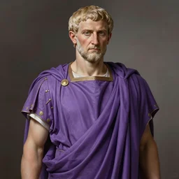 gaius julius caesar wearing a tyrian purple toga, art by greg rutkowski, highly detailed, digital painting, sharp focus, illustration