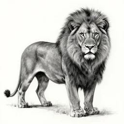 a charcoal sketch of a lion