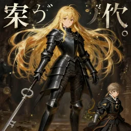 baroque oil painting japanese light novel cover illustration lotr anime key visual full body action shot | young girl black military crusader armoured maid | long flowing blonde hair perfect face | gapmoe kuudere moody lighting stunning bokeh highlights sharp contrast | trending pixiv fanbox | by greg rutkowski makoto shinkai takashi takeuchi studio ghibli