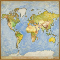 a incorrect map of the world as painting by matisse