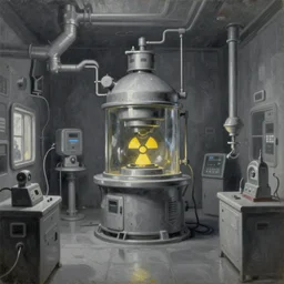 classic oil painting, inside of an abandoned science lab, gray, as a dnd cover illustration, radioactive, ominous, concept art, highly detailed, smooth, sharp focus, art by brothers hildebrandt