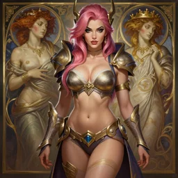 Claire forlani, pinup, league of legends, intricate, highly detailed, digital painting, hyperrealistic, artstation, concept art, smooth, sharp focus, illustration, Unreal Engine 5, 8K, art by artgerm and greg rutkowski and alphonse mucha, by Jesper Ejsing
