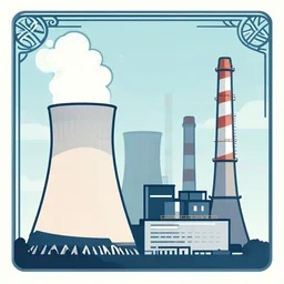 coal power plant modern flat design style illustration with line elements art nouveau