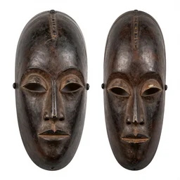 dark brown African mask resembling snoop dogg, photography, realistic