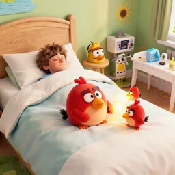 playing angry birds at kevin's sleepover
