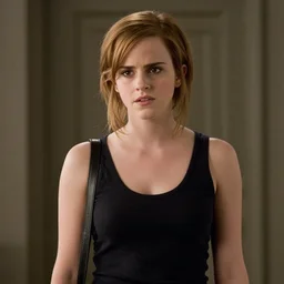 Movie still of Emma Watson in American Psycho
