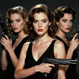 james bond movie credits featuring shadow girls and guns, fluid, by maurice binder,