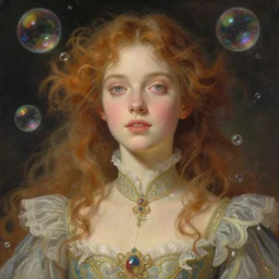 portrait of sanna marin, dreamy and ethereal, eyes, peaceful expression, ornate frilly dress, fantasy, intricate, elegant, rainbow bubbles, highly detailed, digital painting, artstation, concept art, smooth, sharp focus, illustration, art by artgerm and greg rutkowski and alphonse mucha