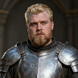 portrait, fantasy beardless plump cleric with no beard, young adult, short in stature, no beard, short blonde hair comb over hairstyle, silver breastplate with religious engravings, clean shaven, stressed expression, green eyes, style by donato giancola, wayne reynolds, jeff easley dramatic light, high detail, cinematic lighting, artstation, dungeons and dragons