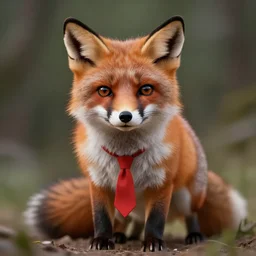 anthropomorphic corsac fox wearing a red tie, fantasy, artstation